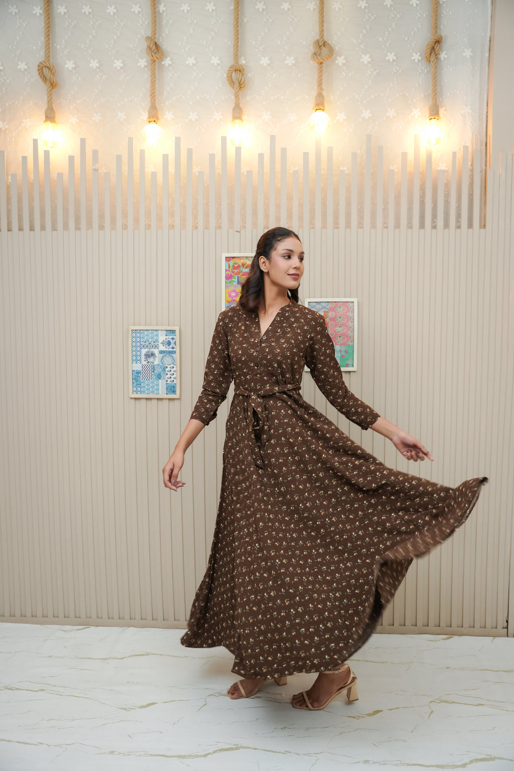 GARDIANA PRINTED LONG DRESS