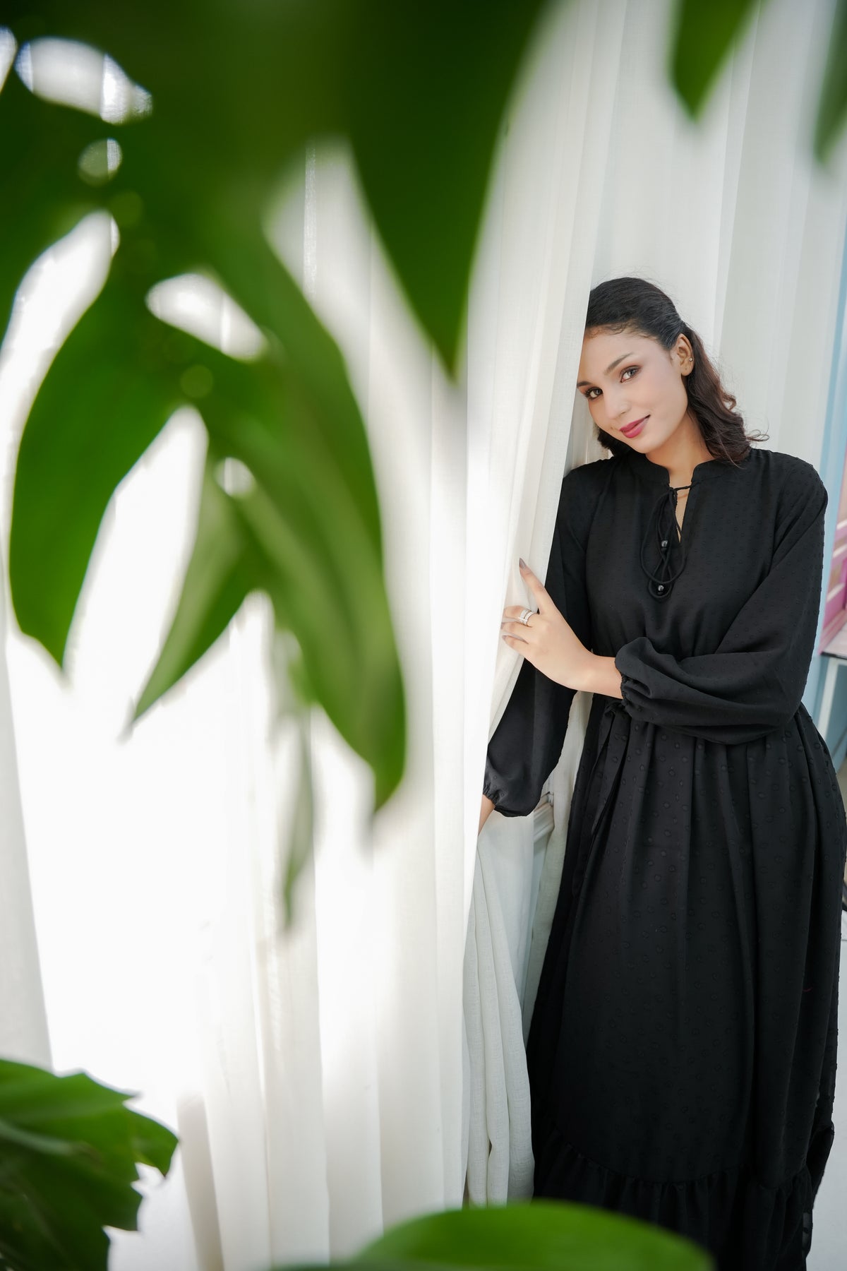 COCO BLACK BROCHIA LONG DRESS