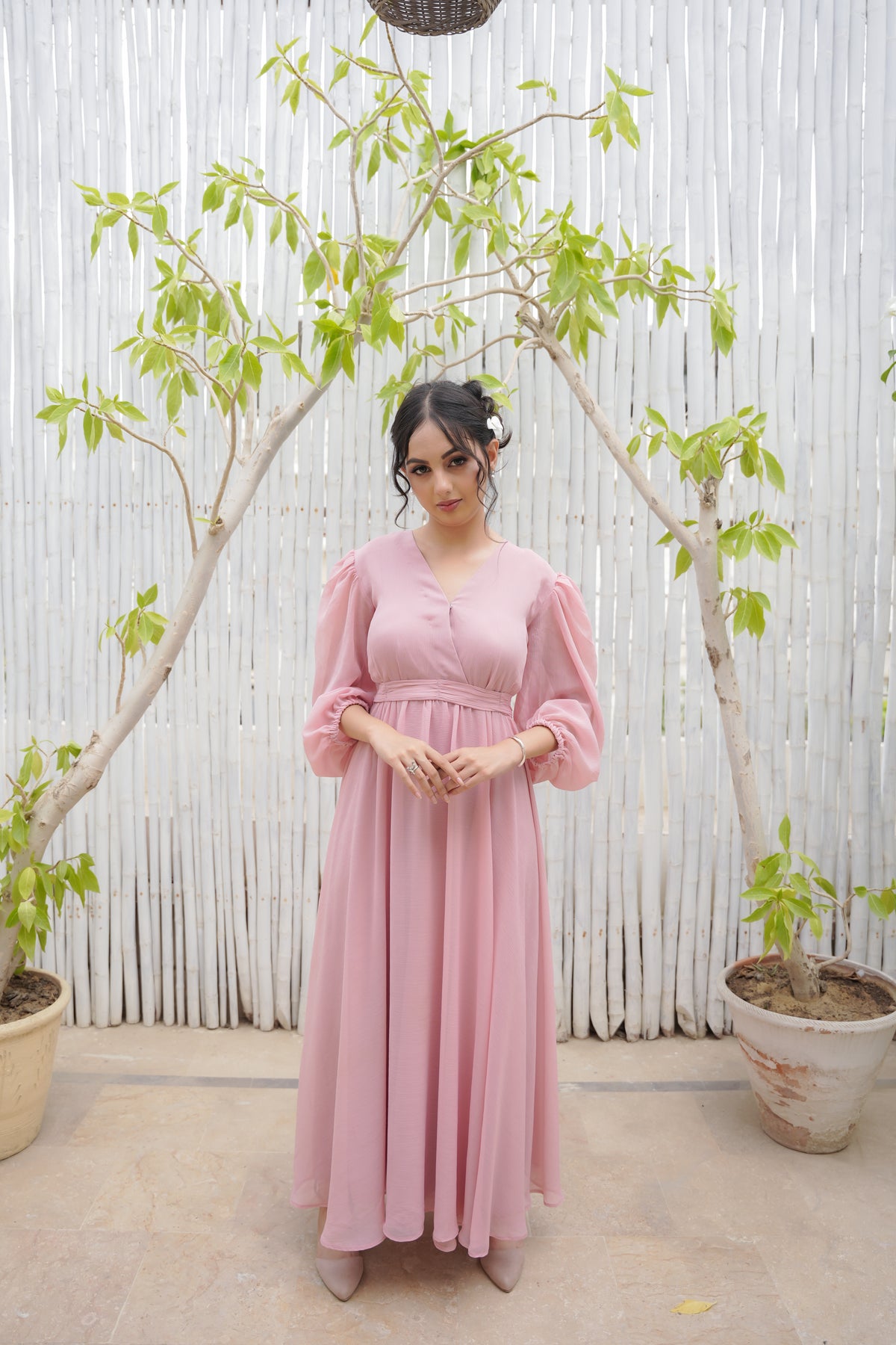 PINK PATELS LONG DRESS